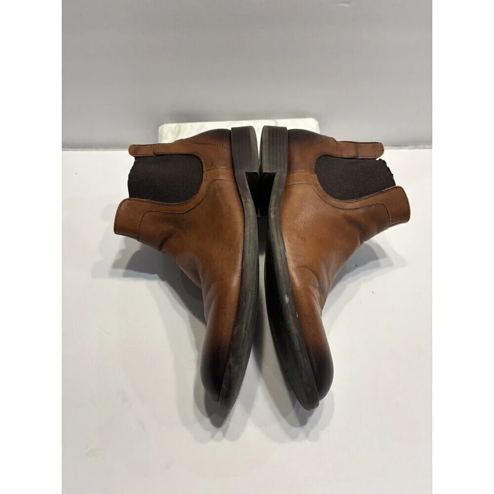 Johnston & Murphy Chelsea Boots Brown leather Pull on 59-1238 Shoes Mens Sz 10 M